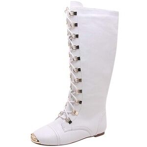 Bumper women 6.5 Vicky 08 flat boots metal wrapped minimalist‎ preppy career